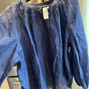 Banana Republic Blue Sheer Top size Xl